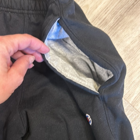 Champion Black Signature Logo Tapered Jogger Sweatpants with Elastic Cuffs / S - Picture 3 of 5